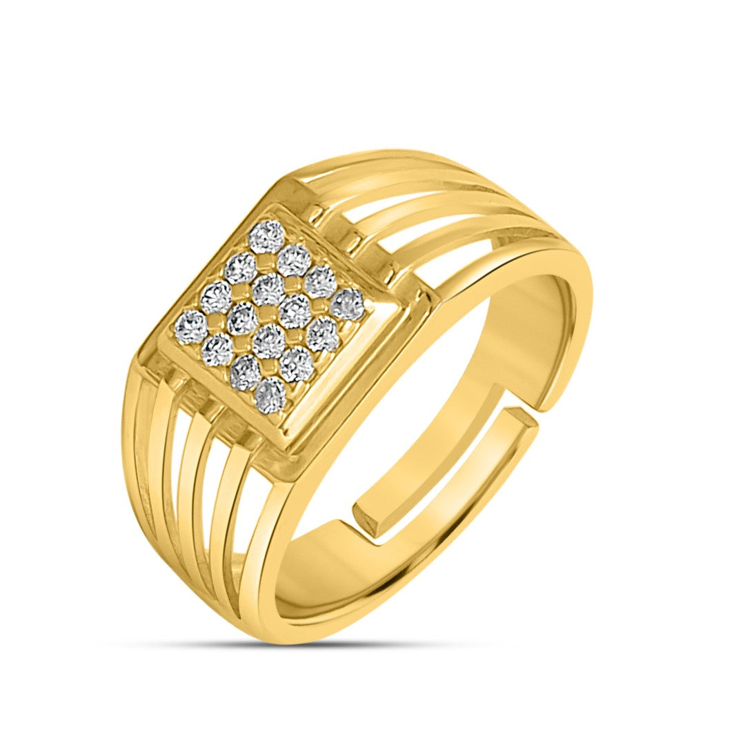 Golden Unity - His and Hers Gold Plated Couple Ring Set (Adjustable)