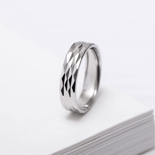 Modern Elegance Rhodium Plated 925 Sterling Silver Men's Ring (adjustable)