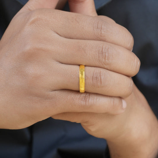Minimal Gold Plated 925 Sterling Silver Men's Ring (One-Size)