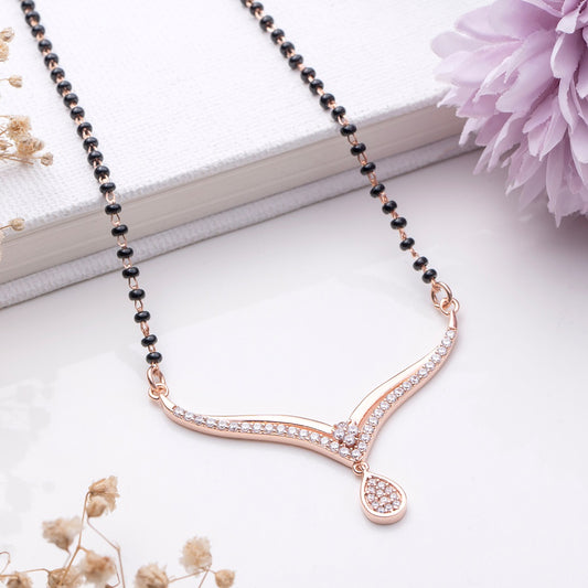 Ethereal Blossoms Rhodium-Plated 925 Sterling Silver Mangalsutra