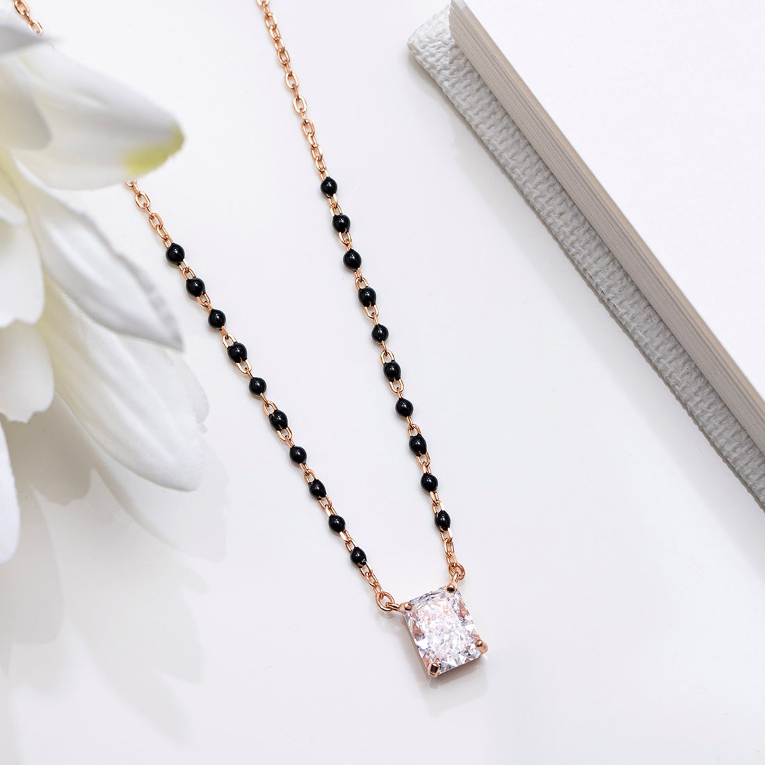 Timeless Rectangle Rose Gold Plated 925 Sterling Silver Mangalsutra