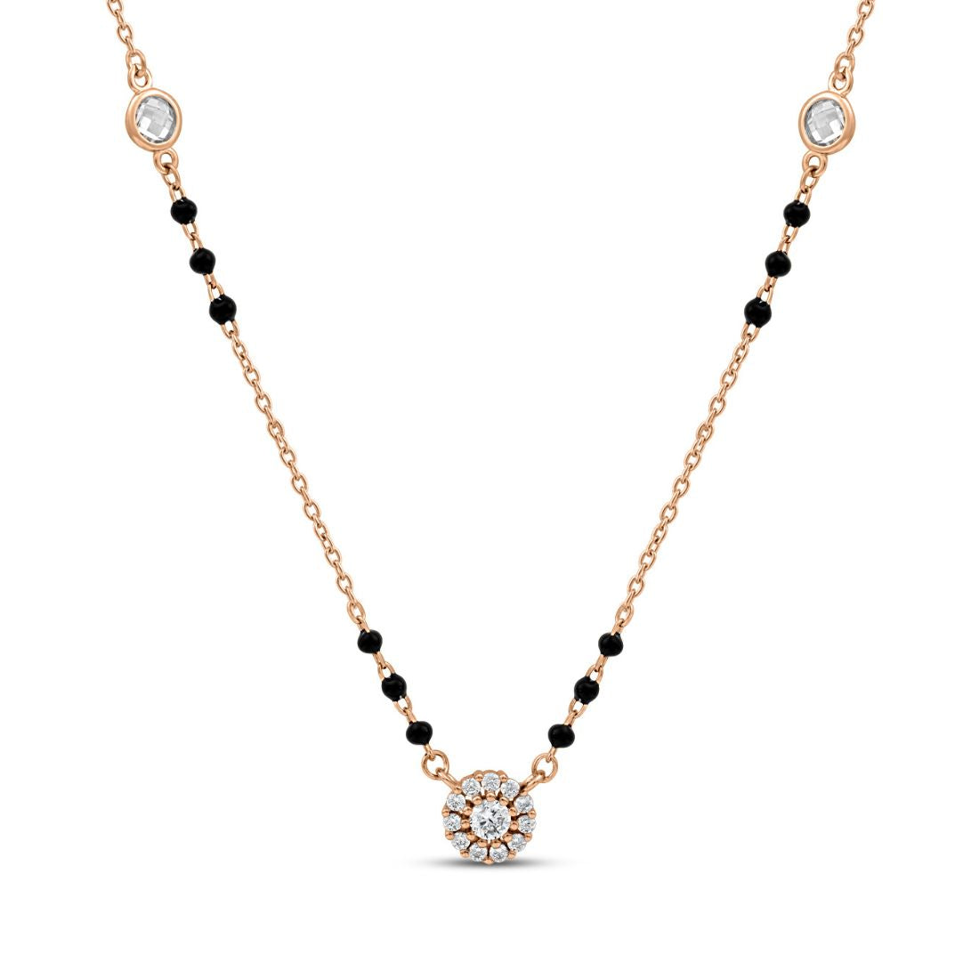 Minimal Solitaire Rose Gold Plated 925 Sterling Silver Mangalsutra