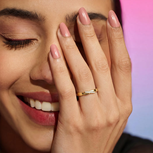 The Silent Promise Gold Plated 925 Silver Women Ring (Adjustable)