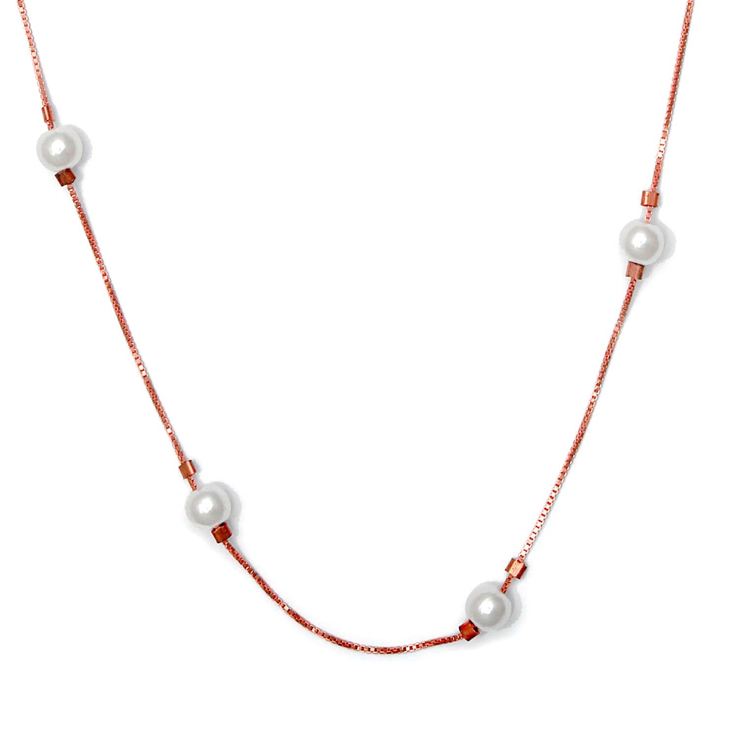 Pearls and Posh Rose Gold 925 Silver Necklace