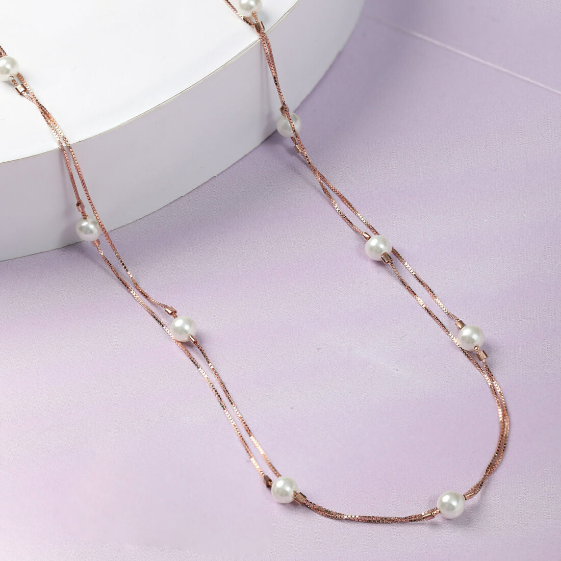 Layers of Love Rose Gold 925 Silver Necklace