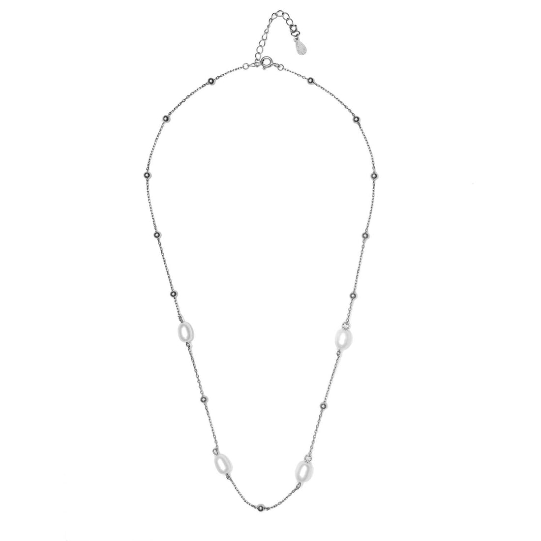 Slay in Silver 925 Silver Pearl Necklace