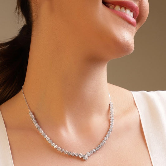 Elegancia Rhodium Plated 925 Silver Necklace