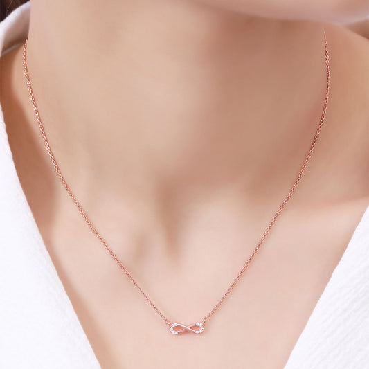 Eternal Infinity CZ Glow 925 Sterling Silver Necklace