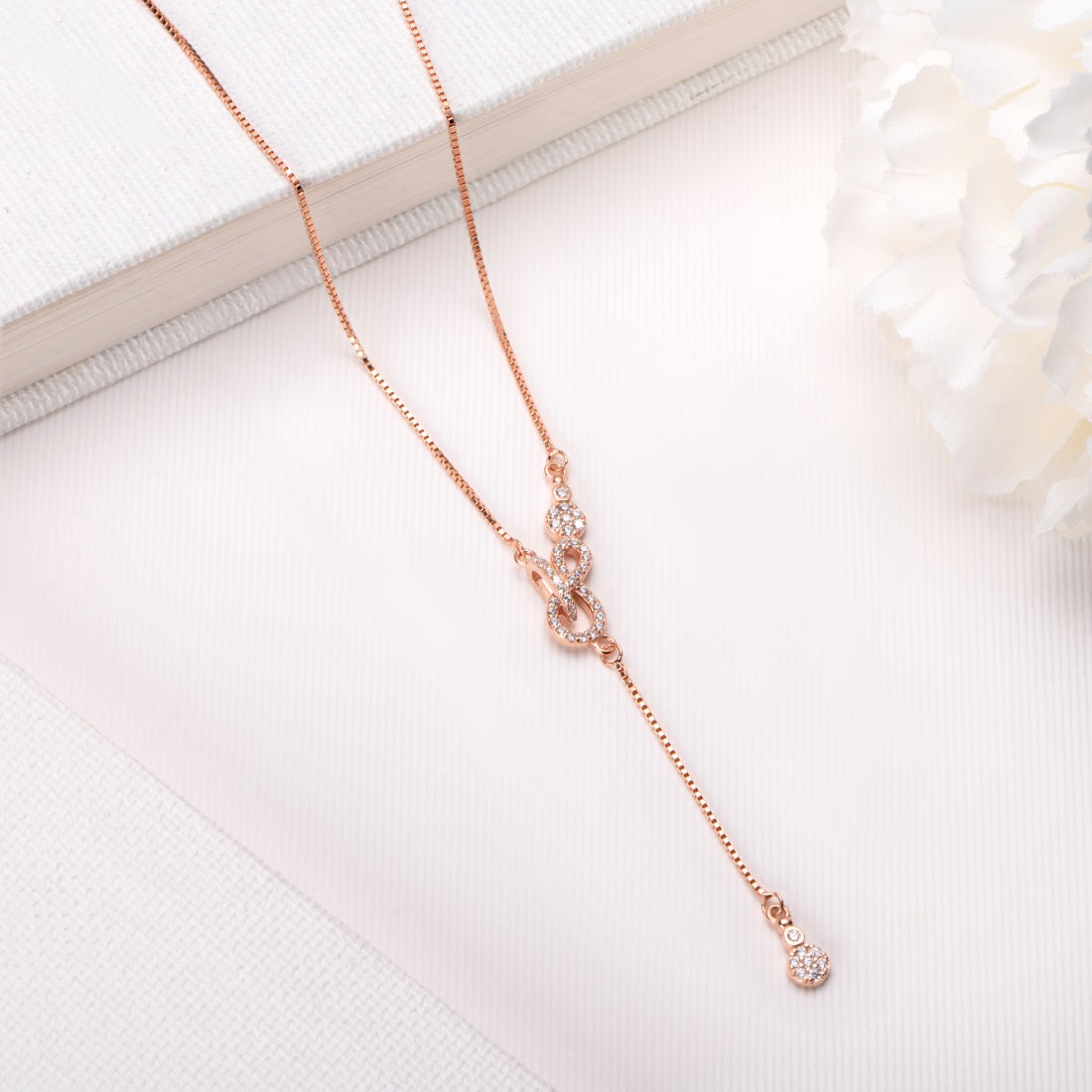 Infinite Elegance Rose Gold-Plated 925 Sterling Silver Necklace
