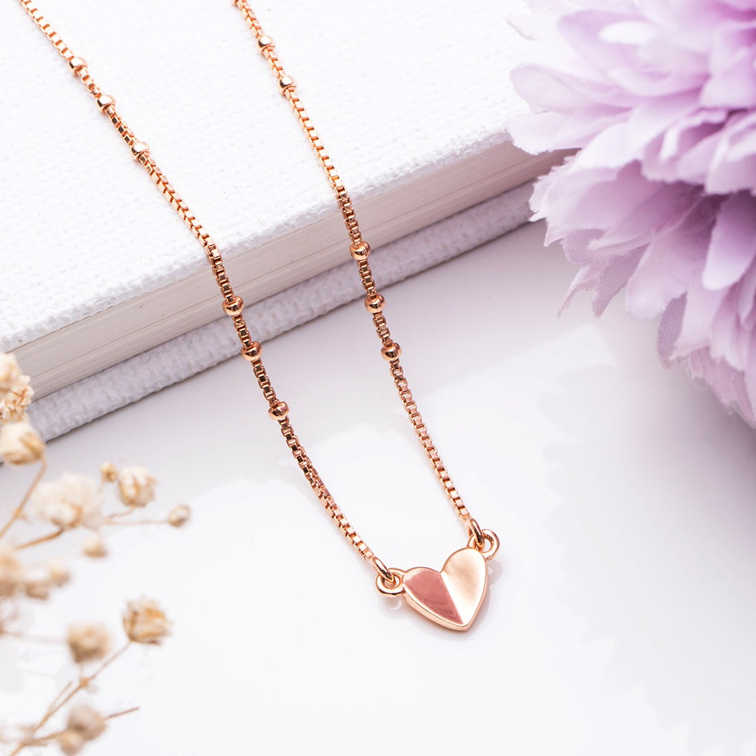 Rose Gold Heartbeat 925 Sterling Silver Necklace