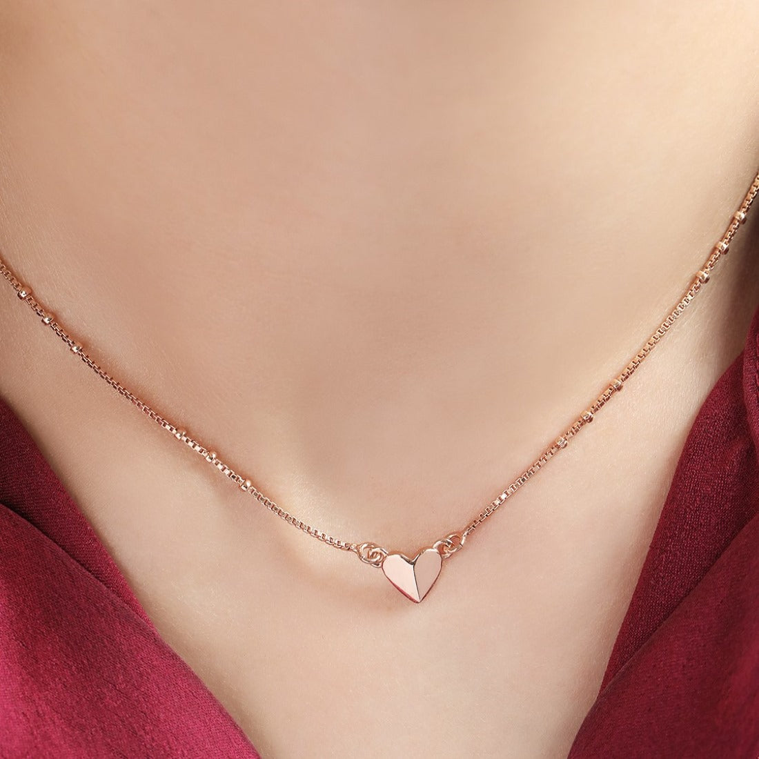 Rose Gold Heartbeat 925 Sterling Silver Necklace