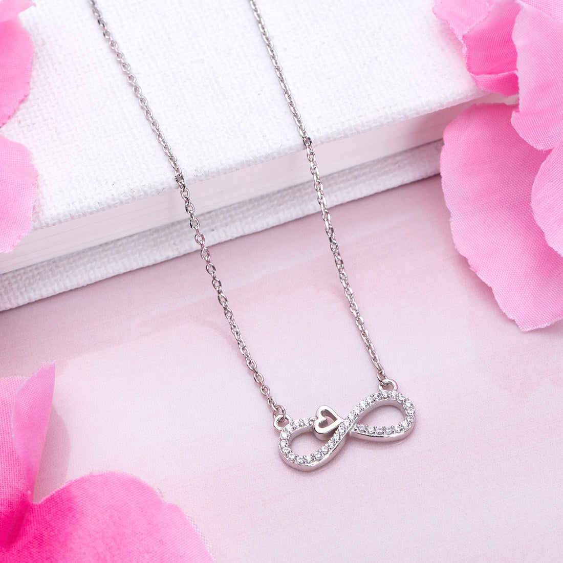 Infinite Love Rhodium-Plated 925 Sterling Silver Necklace