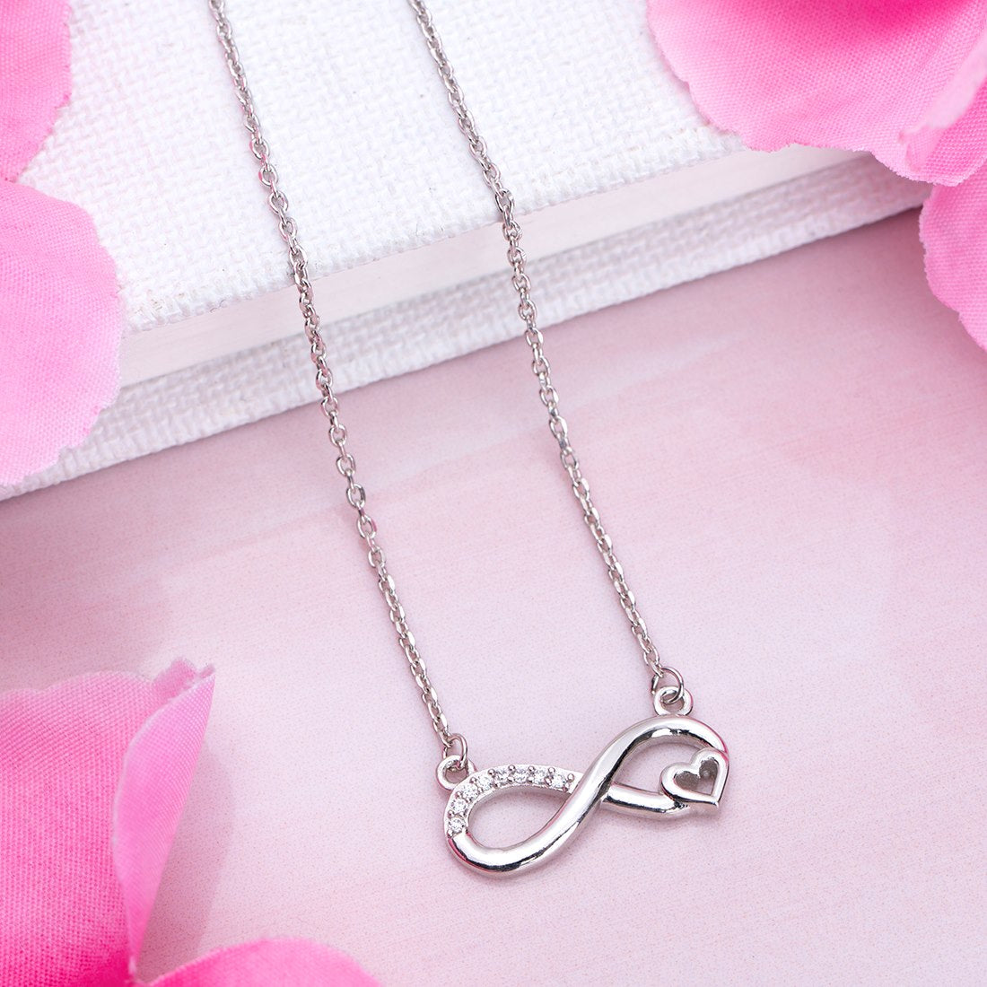 Infinite Devotion Rhodium-Plated 925 Sterling Silver Necklace