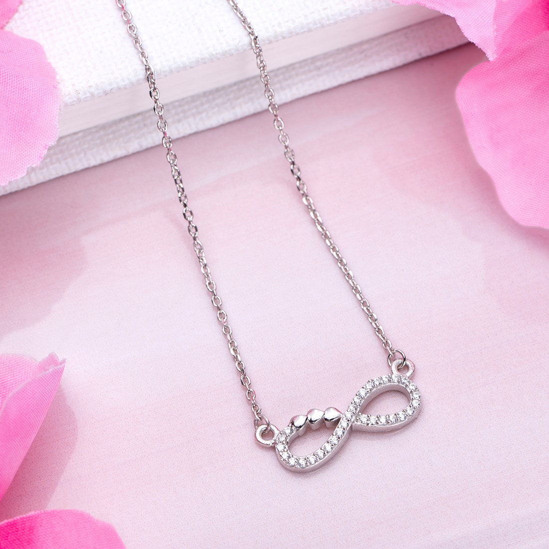 Eternal Radiance Rhodium-Plated 925 Sterling Silver Necklace