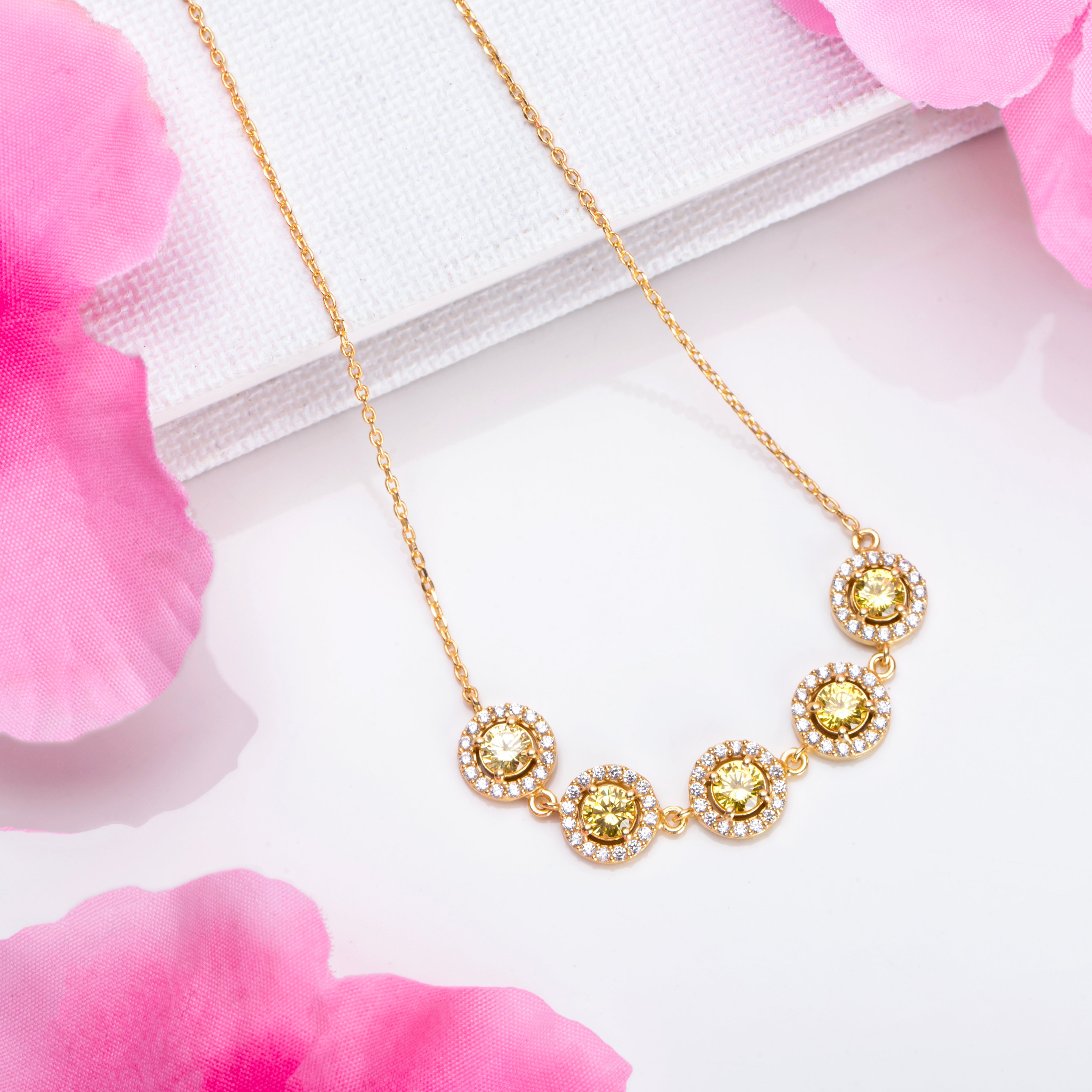 Golden Halo Harmony Gold-Plated 925 Sterling Silver Necklace