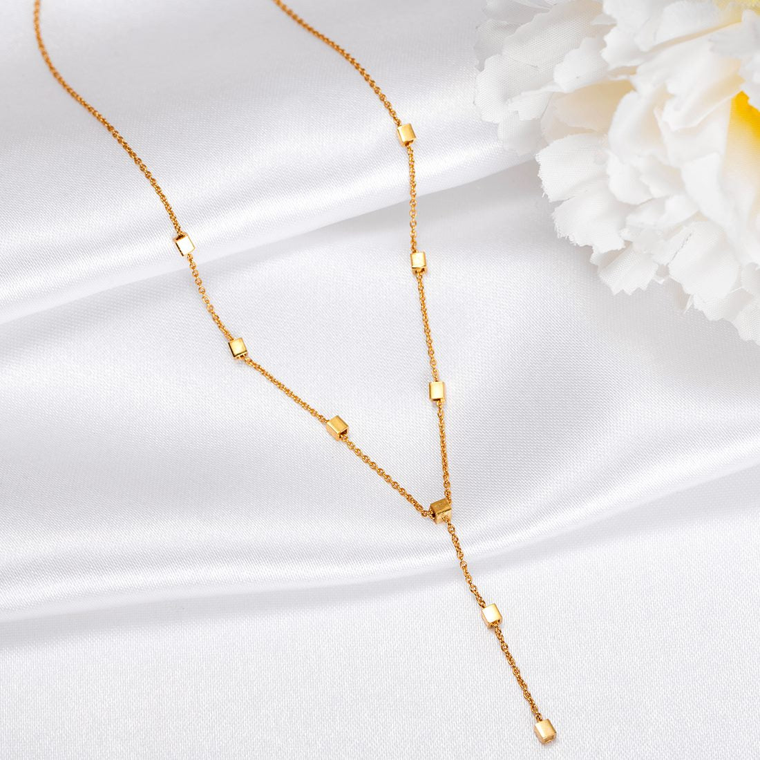 Gilded Square Serenity Gold-Plated 925 Sterling Silver Necklace