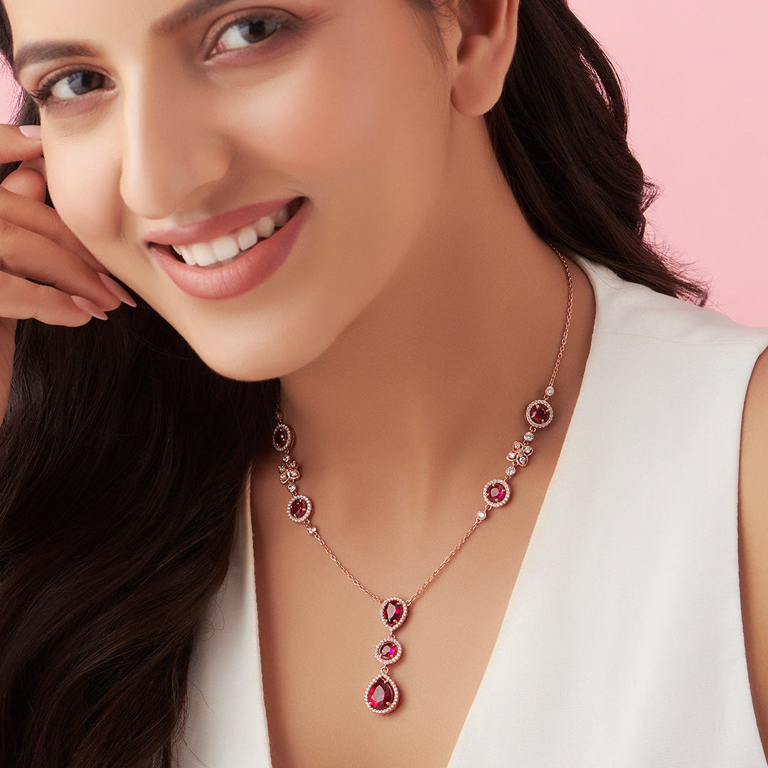 Blossom Bloom Rose Gold-Plated 925 Sterling Silver Jewellery Set