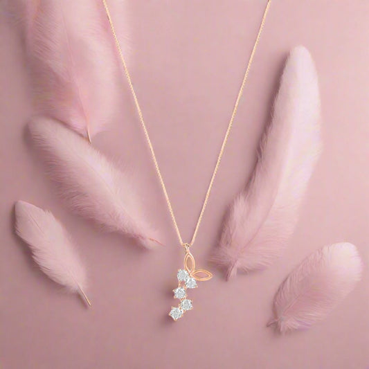 Luminous Cubic Zirconia Serenity 925 Sterling Silver Rose Gold-Plated Necklace