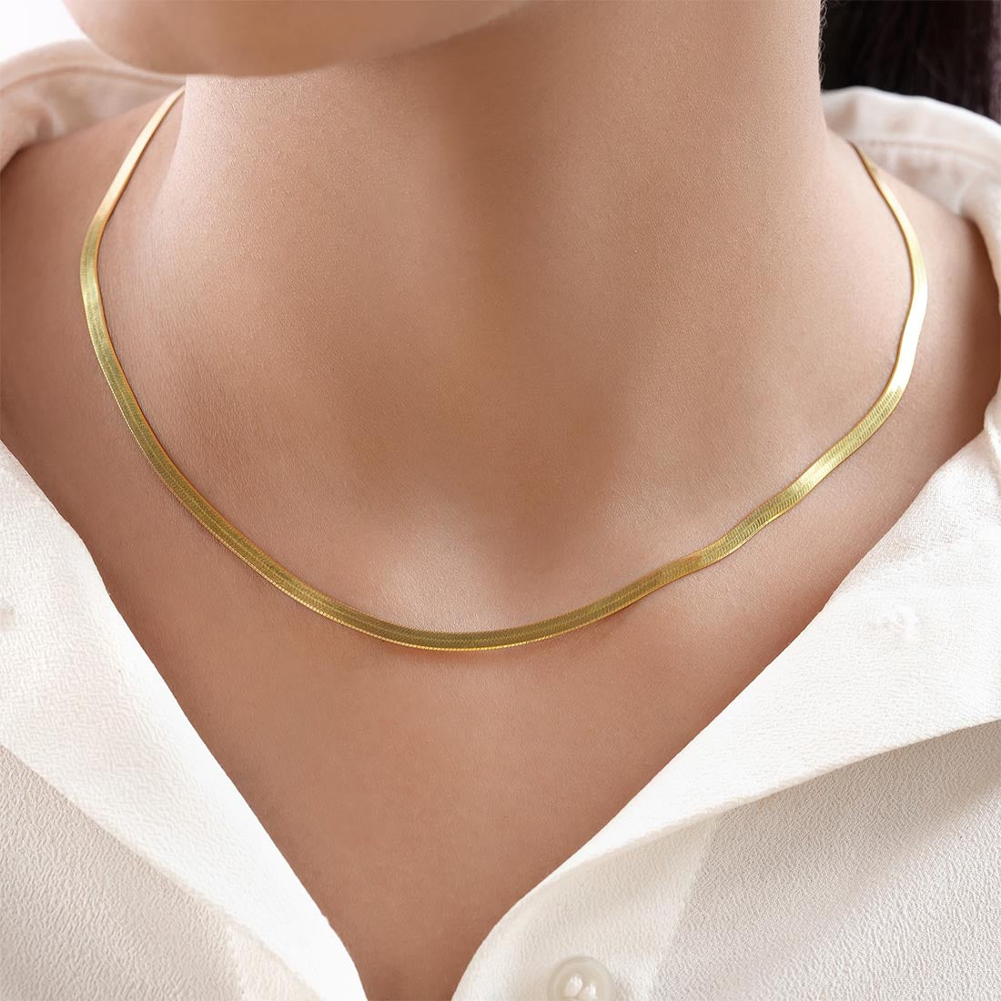 Snake Chain Gold Plated 925 Sterling Silver Necklace – Zavya