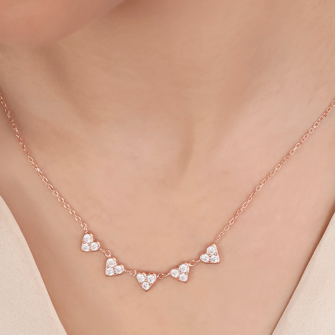 Heart Essence Rose Gold Plated 925 Sterling Silver Necklace