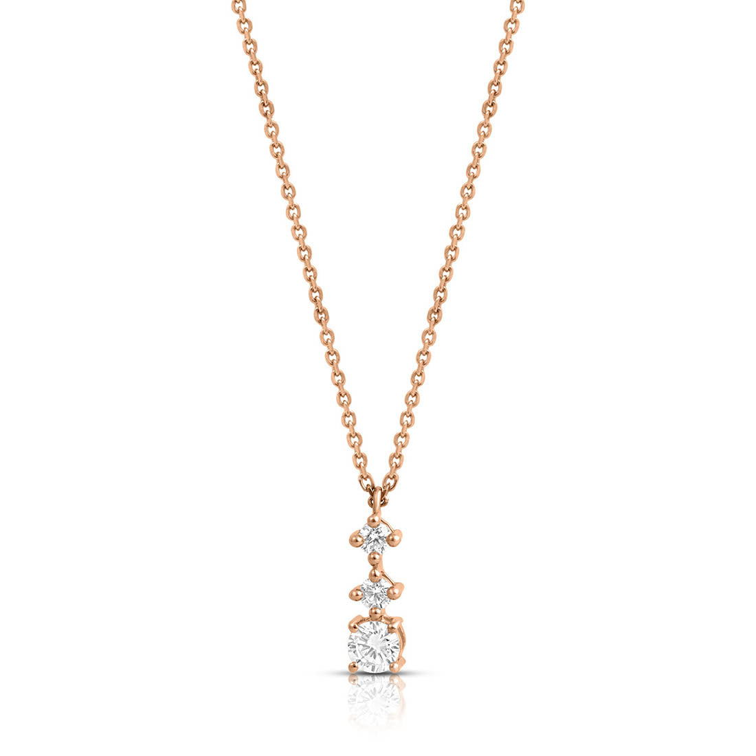 Radiant Duo Rose Gold Plated 925 Sterling Silver Necklace