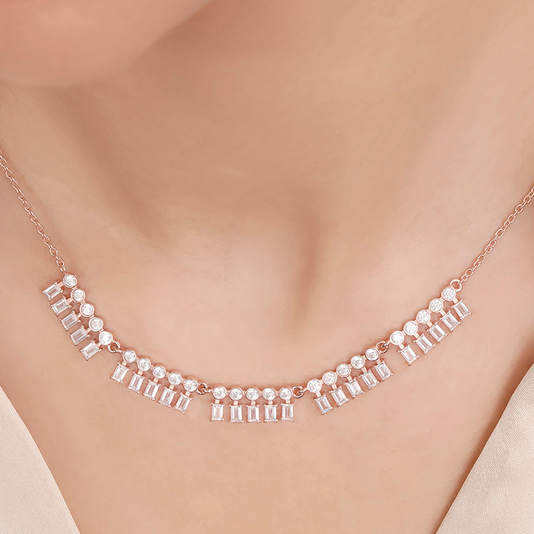 Minimal Rose Gold Plated 925 Sterling Silver Necklace