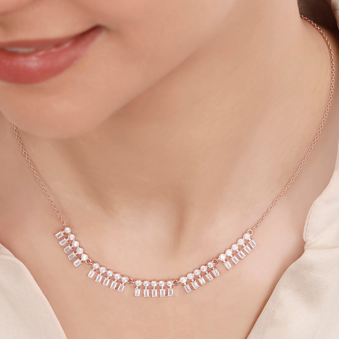 Minimal Rose Gold Plated 925 Sterling Silver Necklace