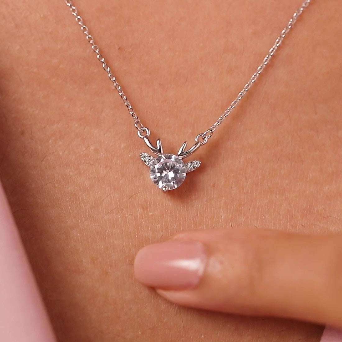 Leaf of Light Silver Rhodium Plated Necklace