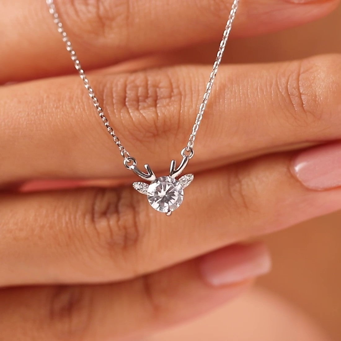 Leaf of Light Silver Rhodium Plated Necklace