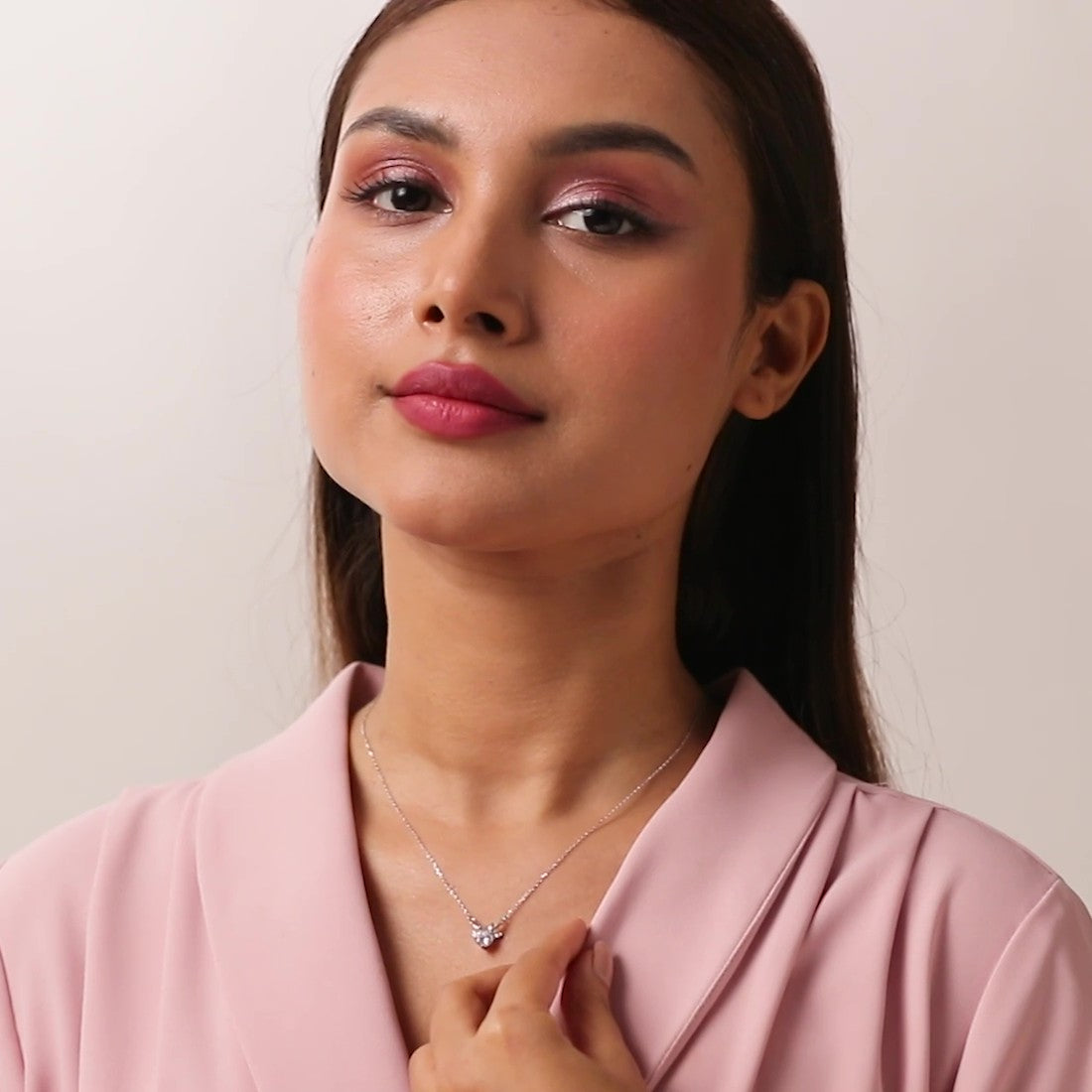 Leaf of Light Silver Rhodium Plated Necklace