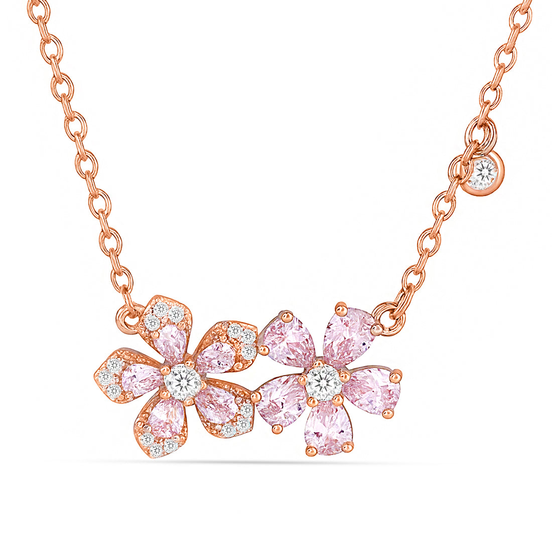 Pink Bloom Symphony Rose Gold Plated Necklace