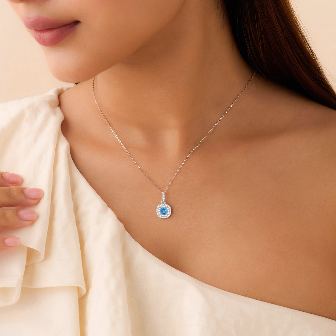 My Little Piece of Sky Rhodium Plated Necklace