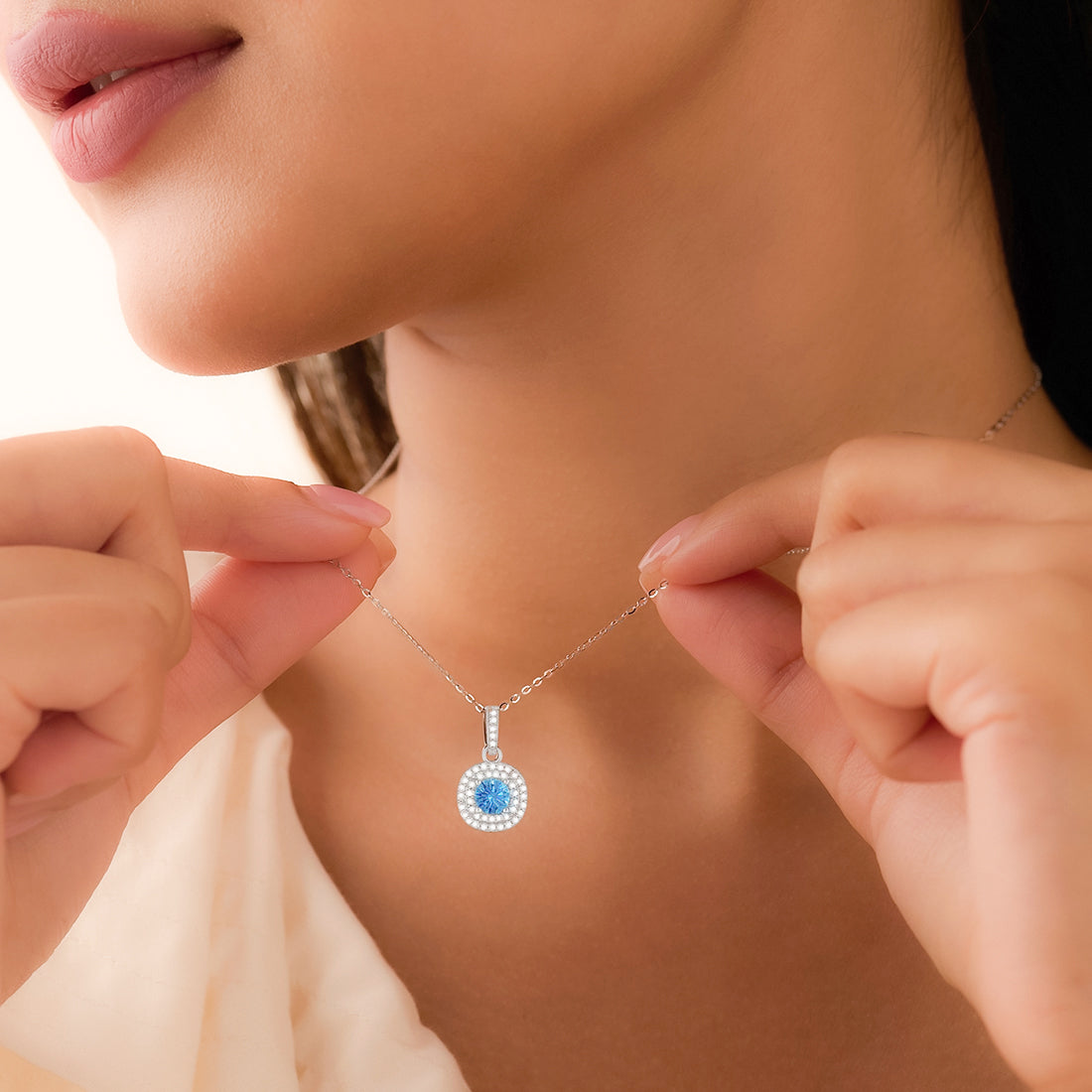 My Little Piece of Sky Rhodium Plated Necklace