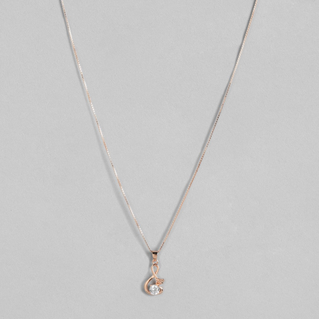 Musical Solitaire 925 Silver Rose Gold Necklace Chain