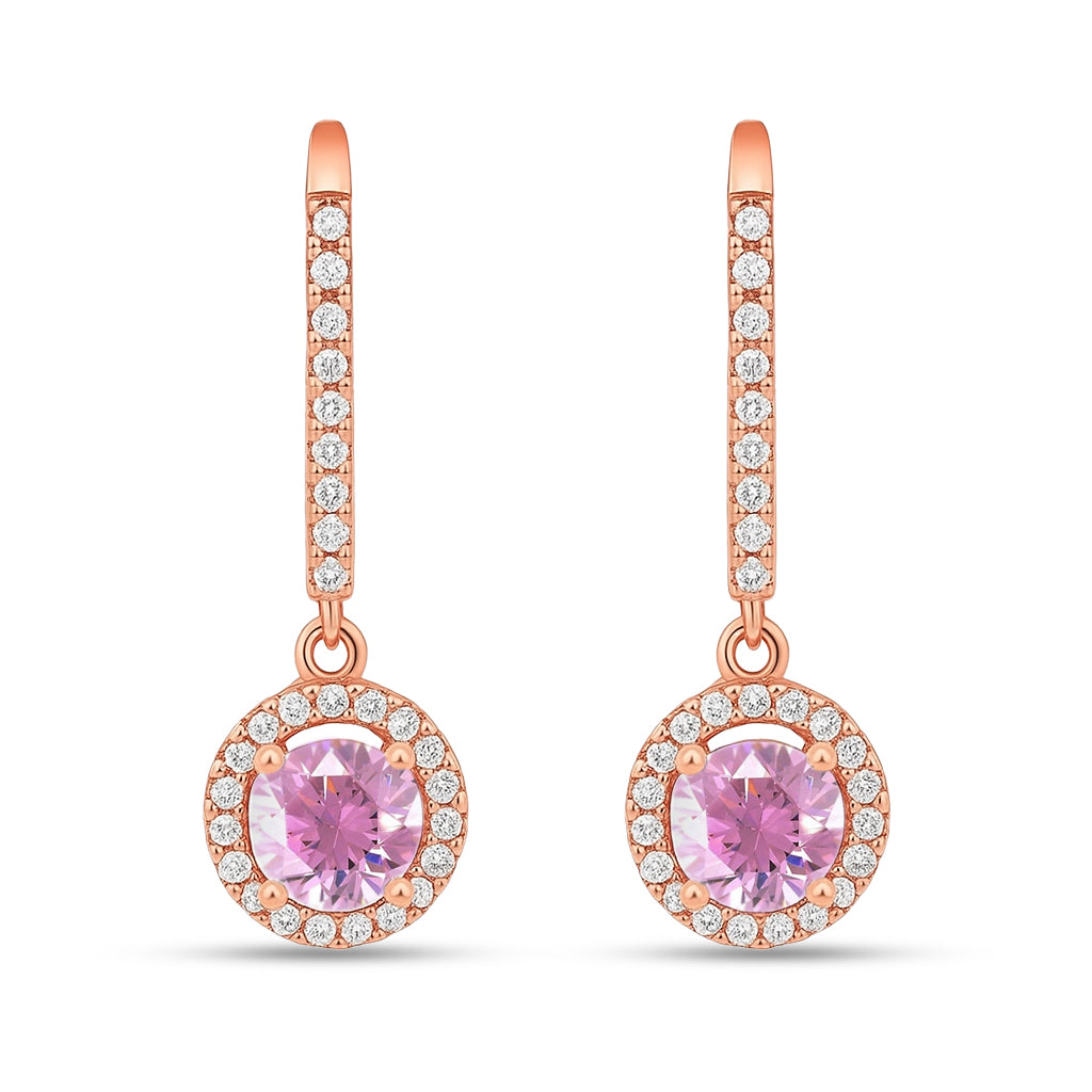 Rose Gold Cascade 925 Sterling Silver Drop Earrings