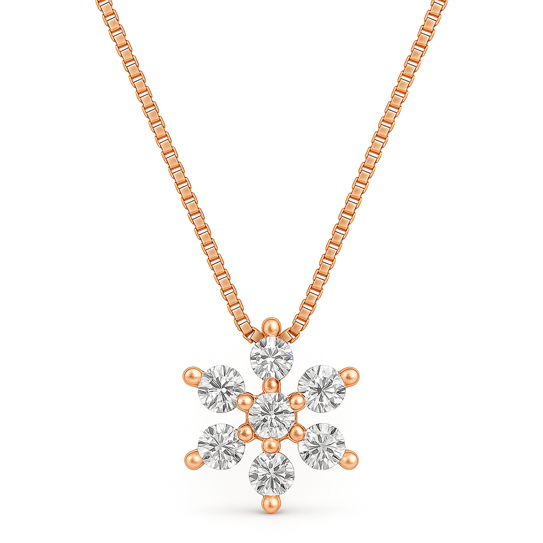 Nakshatra Rose Gold Plated 925 Sterling Silver Necklace Chain Gift Hamper