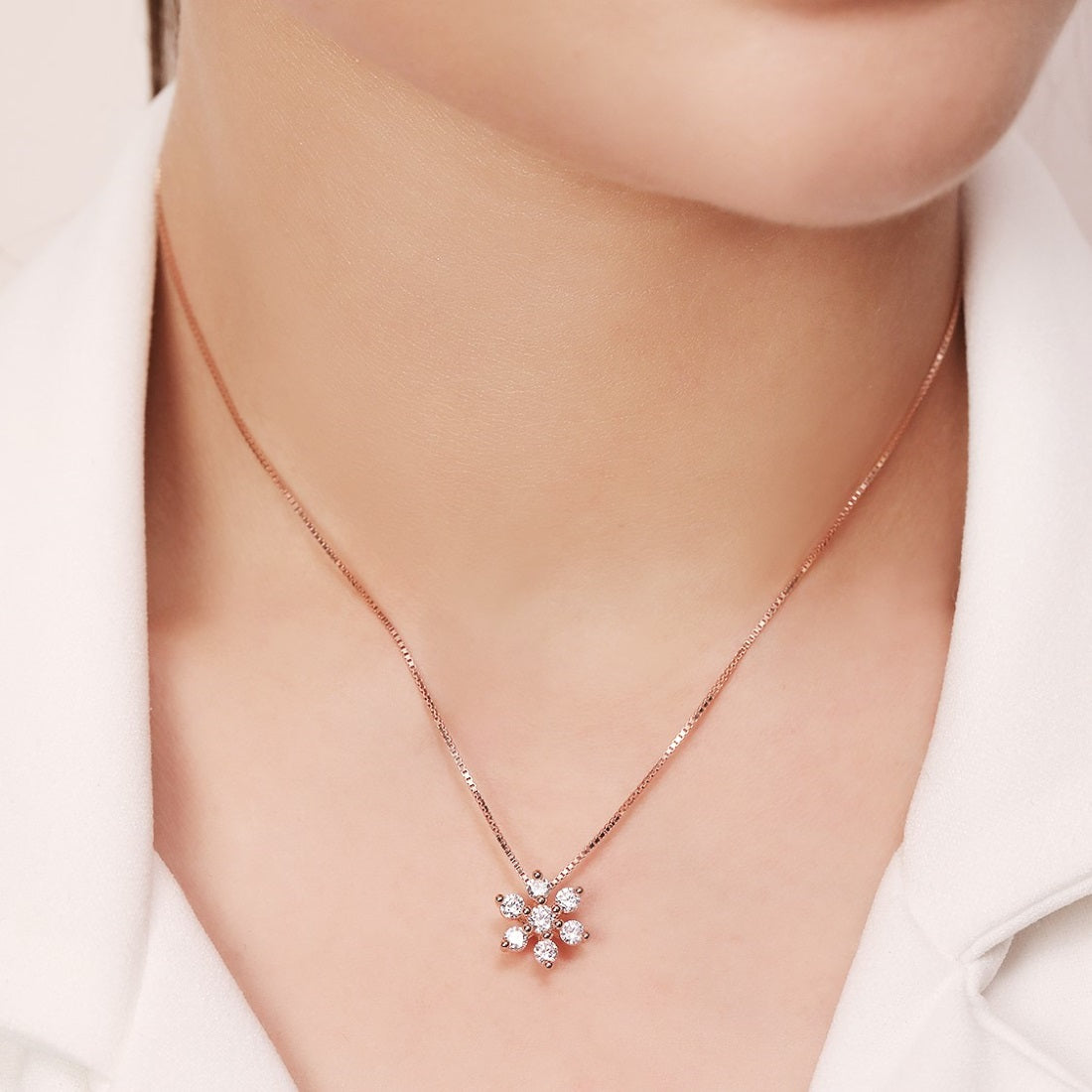 Nakshatra Rose Gold Plated 925 Sterling Silver Necklace Chain