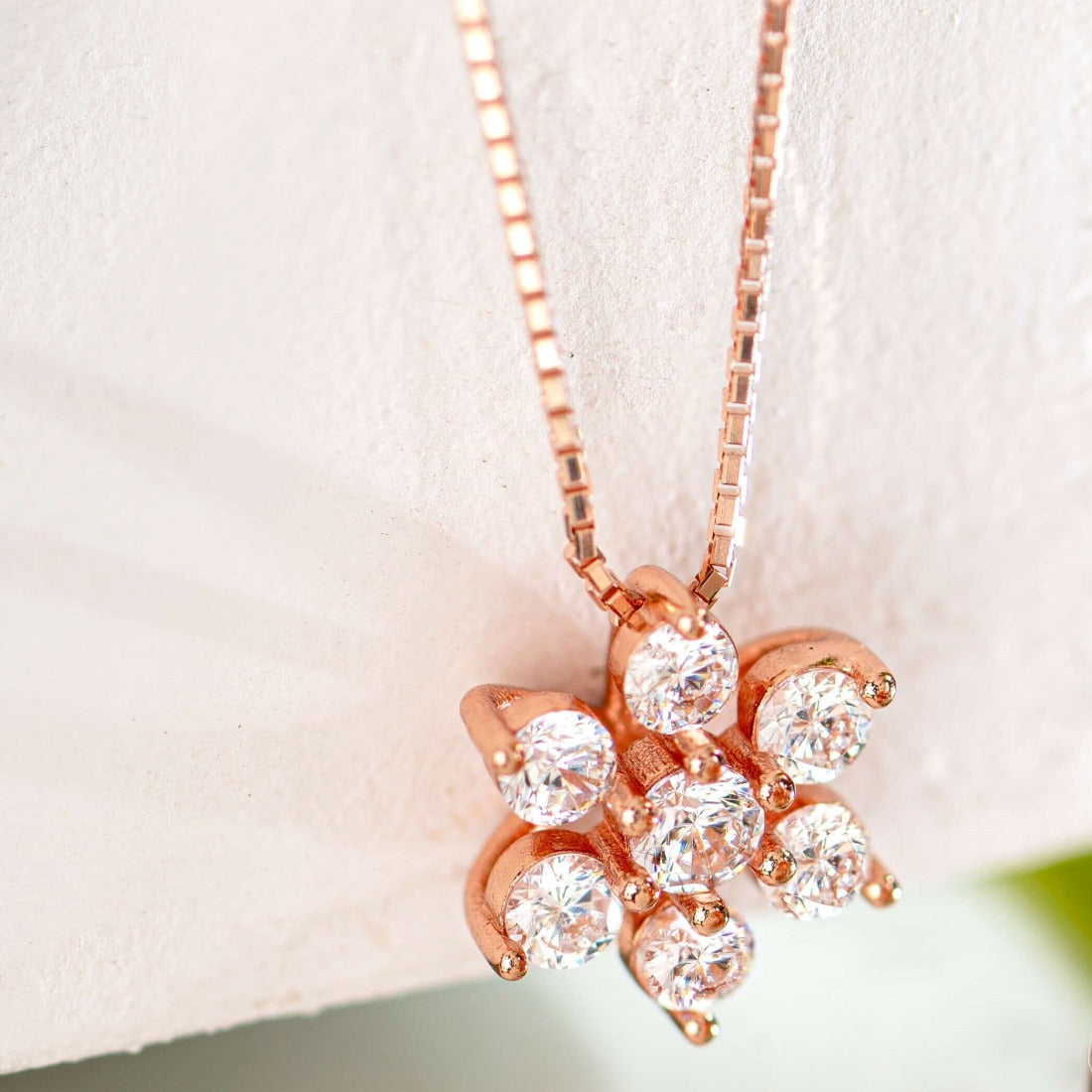 Nakshatra Rose Gold Plated 925 Sterling Silver Necklace Chain Gift Hamper