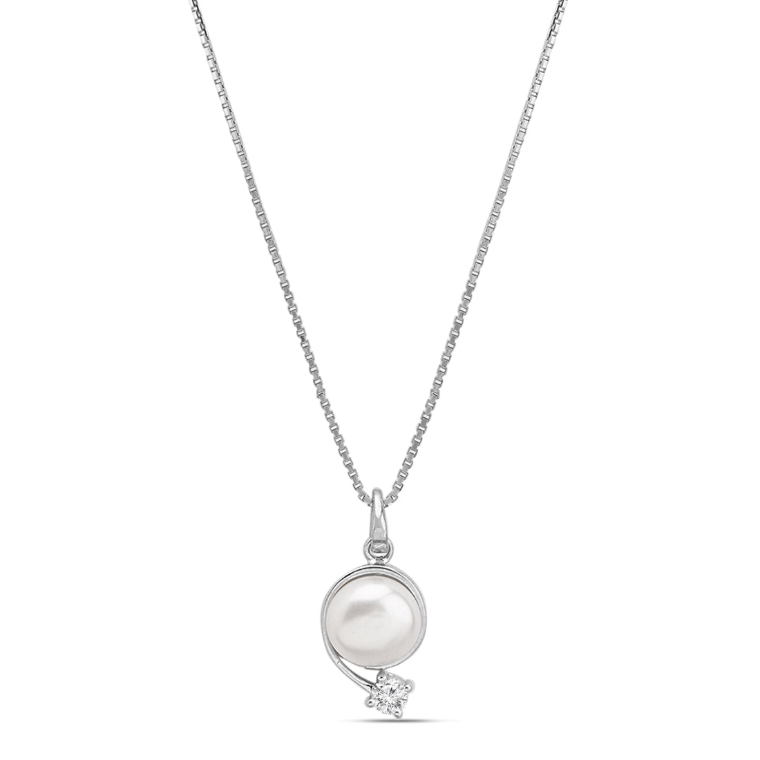 Pearl 925 Sterling Silver Pendant with Chain