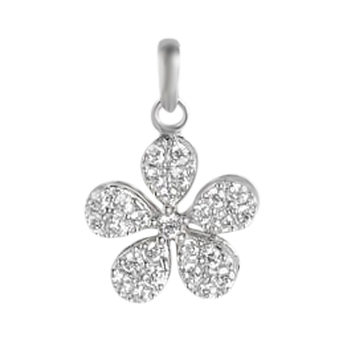 Enchanted CZ Blooms 925 Sterling Silver Flower Pendant with Chain