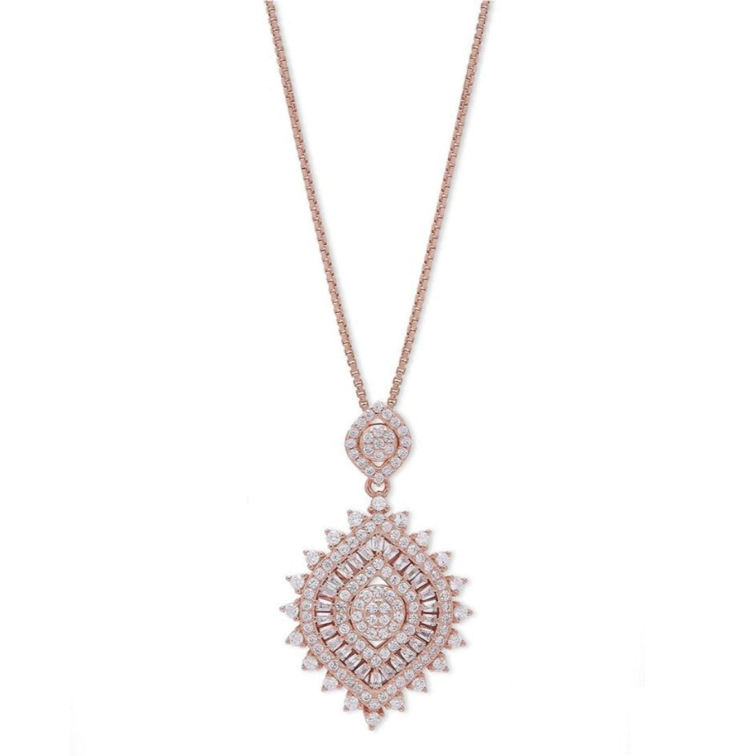 Abstract Radiance 925 Sterling Silver Rose Gold-Plated Pendant