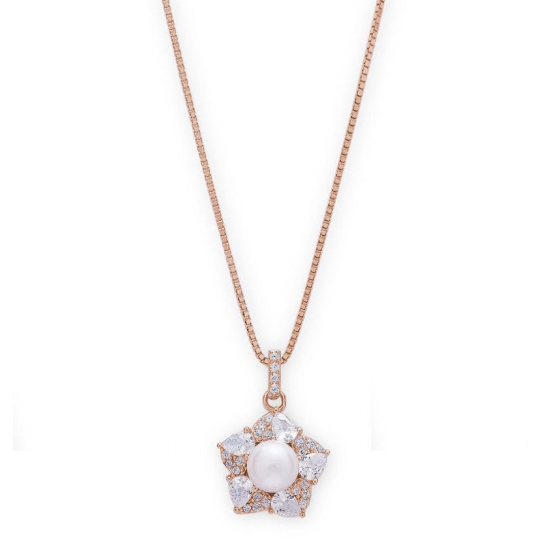 Blooming Beauty 925 Sterling Silver Rose Gold-Plated Flower Pendant