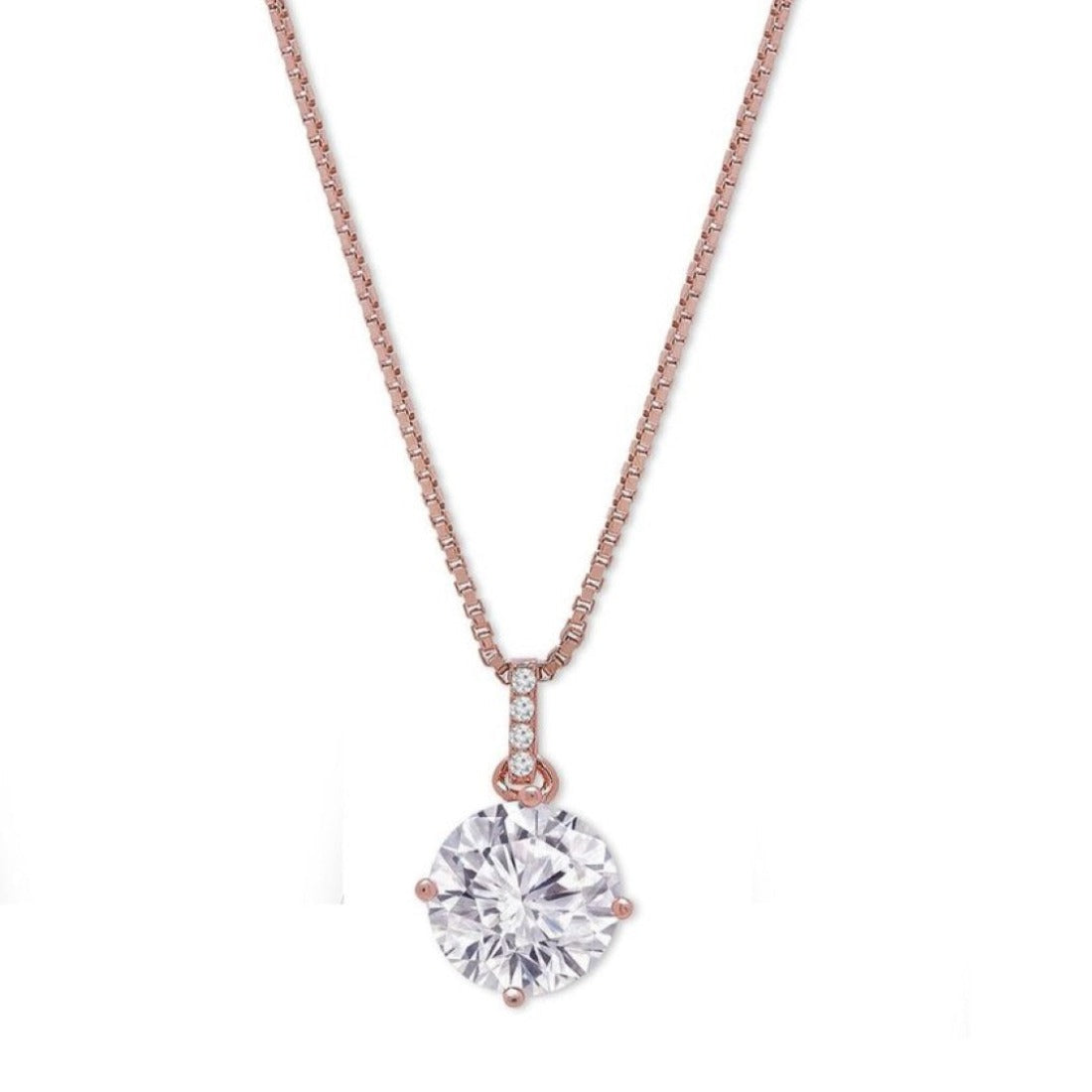 Eternal Harmony Solitaire Rose Gold-Plated Sterling Silver Circle Pendant