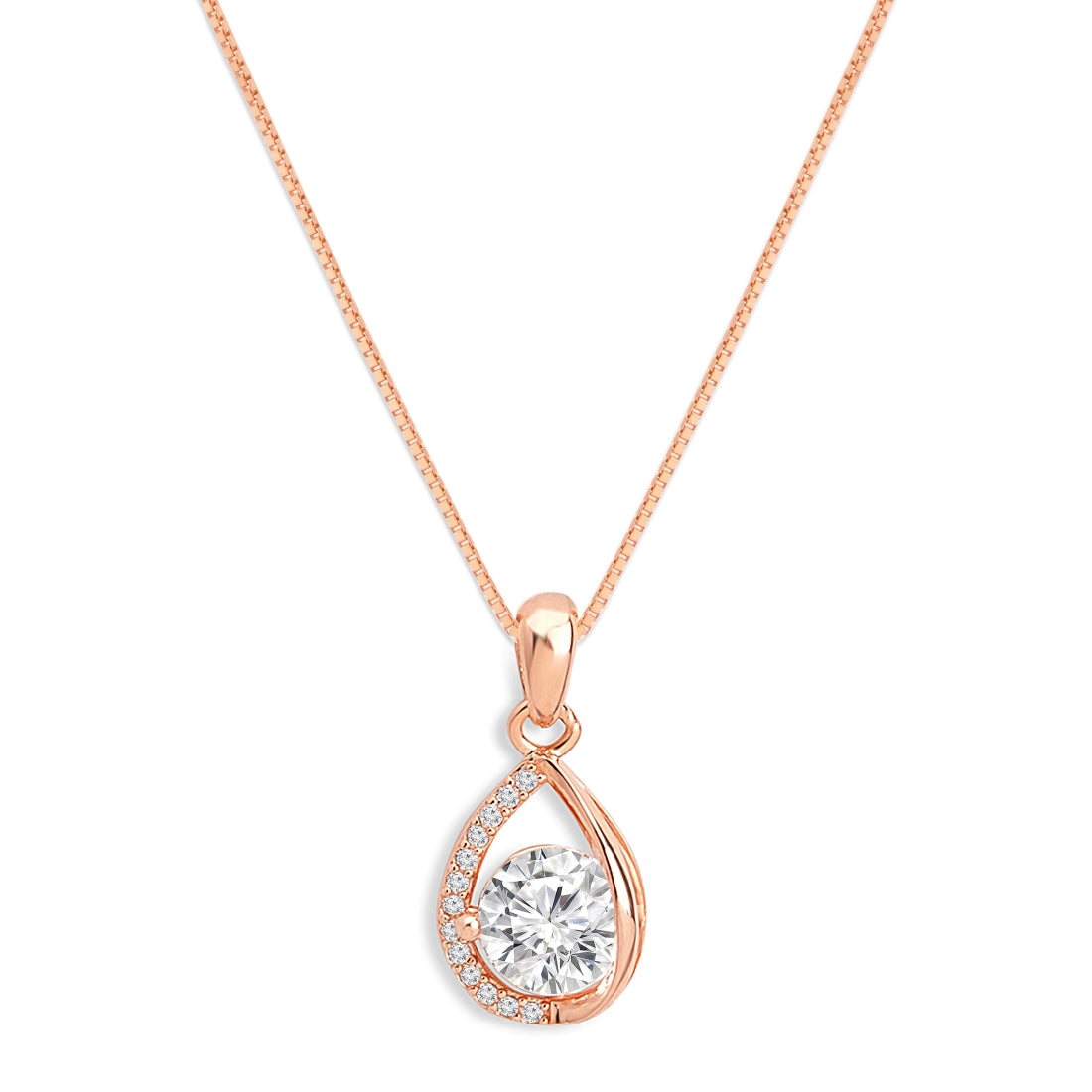 Radiant Abstract Rose Gold Plated 925 Sterling Silver Pendant