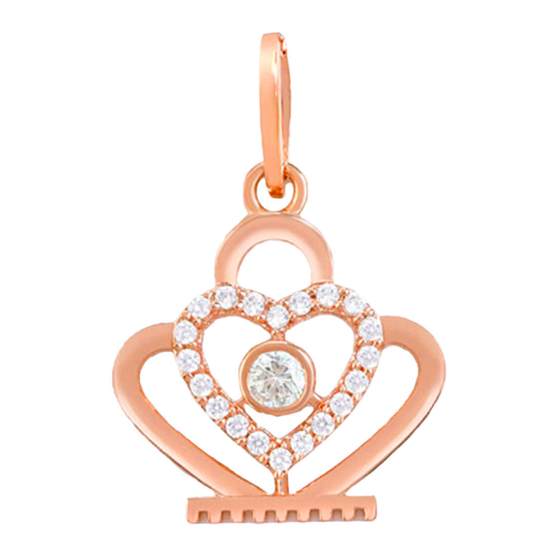 Heart Rose Gold Crown Pendant Order 14K Rose Gold GLAMIRA Heart