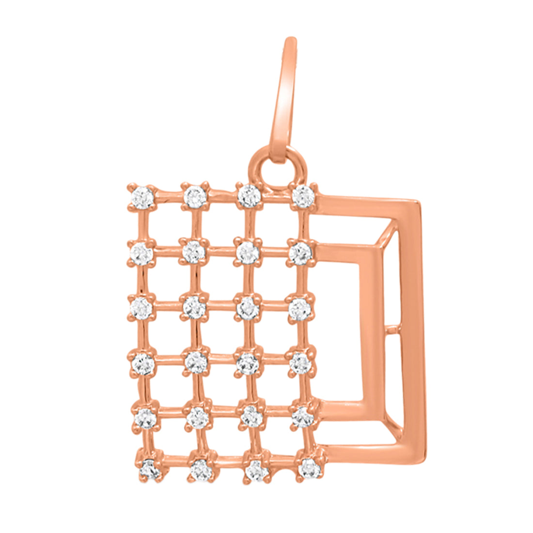 Modern Rose Gold-Plated 925 Sterling Silver Geometric Pendant