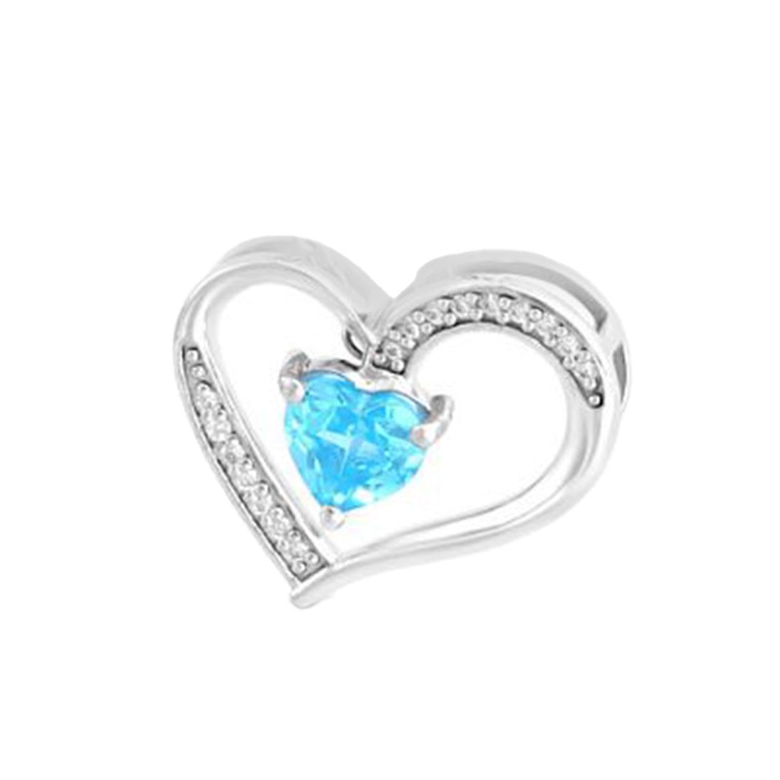 Heart Rhodium Plated 925 Sterling Silver Pendants