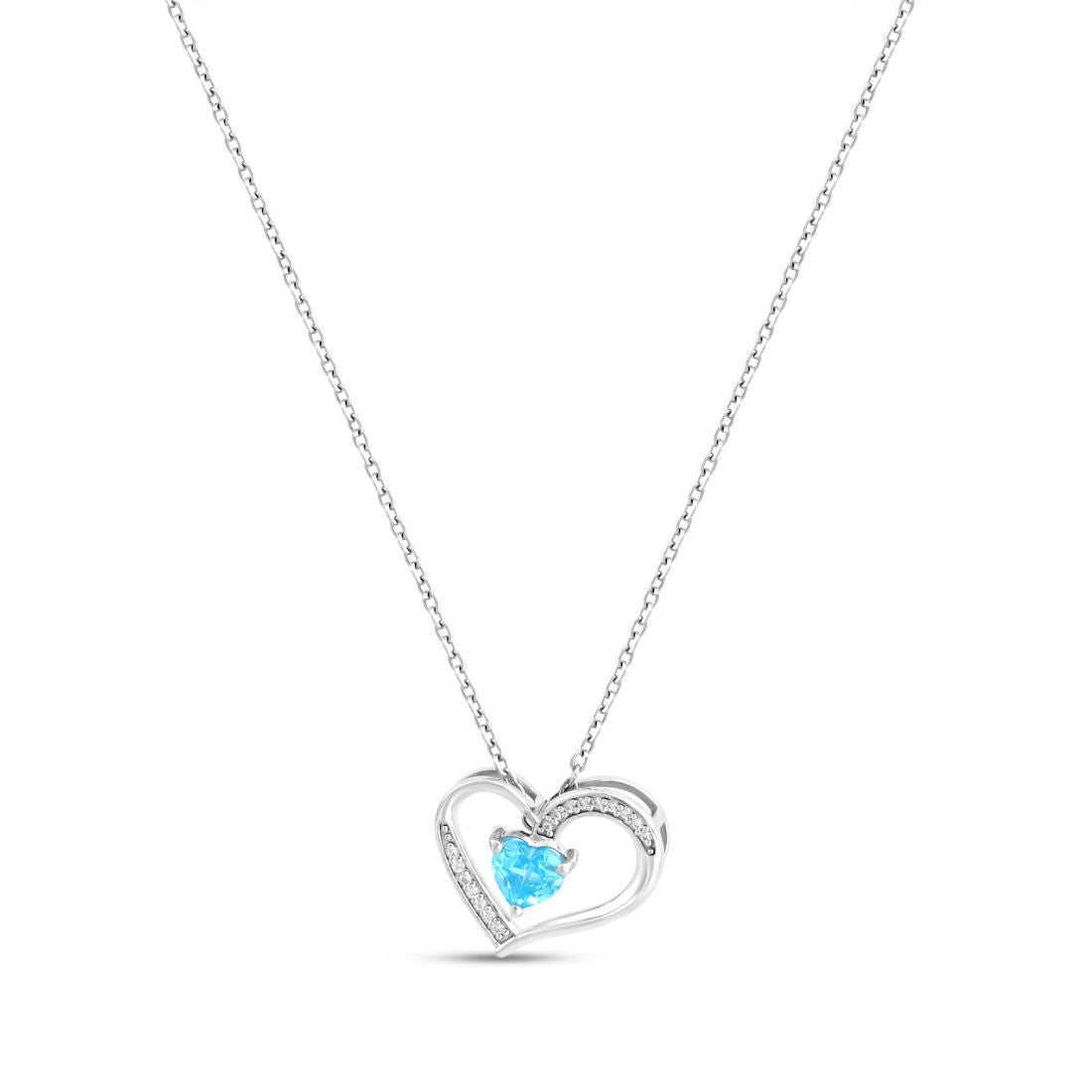 Heart Rhodium Plated 925 Sterling Silver Pendants