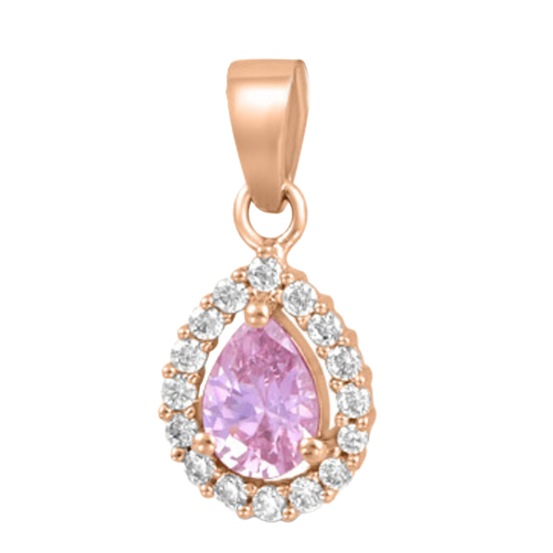 Pink Whisper Rose Gold Plated 925 Sterling Silver Pendant Ncklace