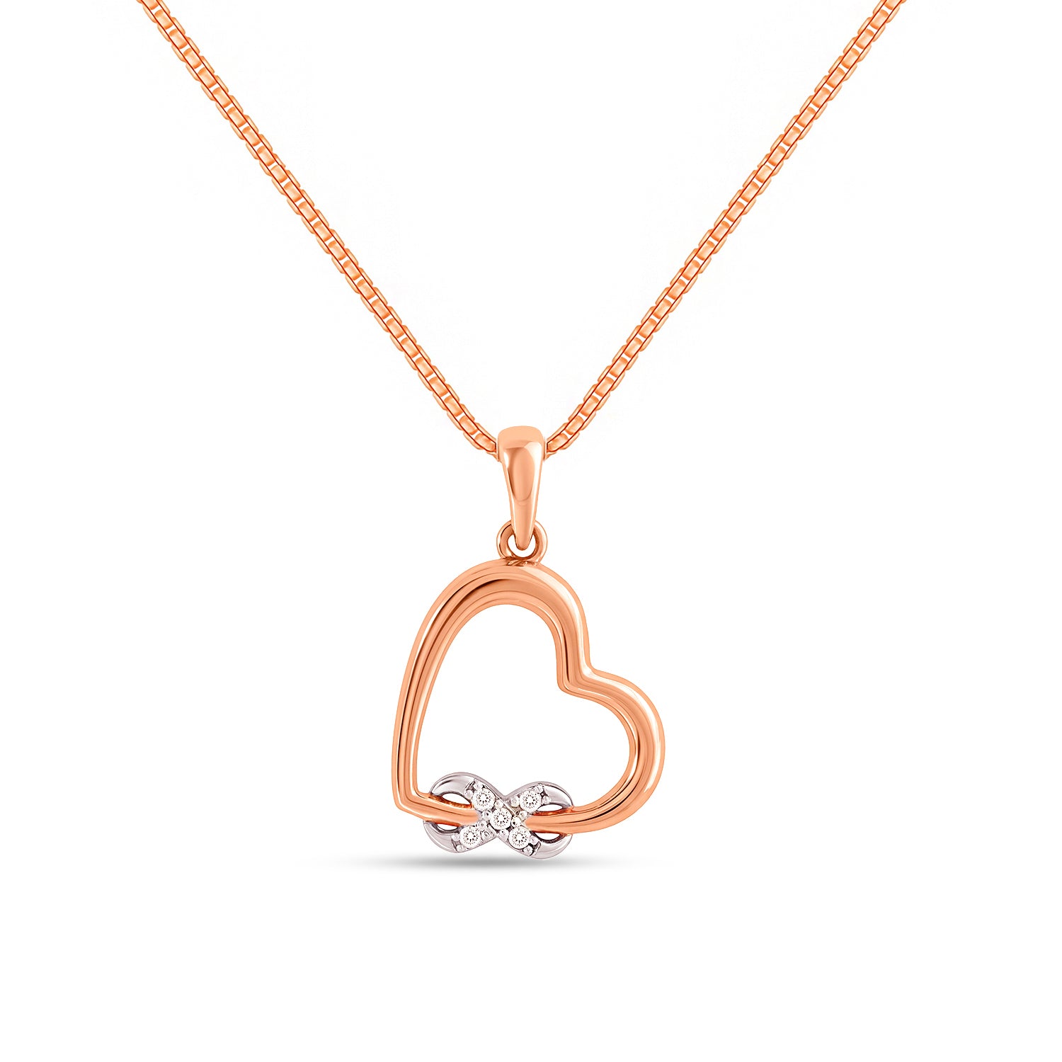 Love's Infinite Path Rhodium & Rose Gold Plated Necklace